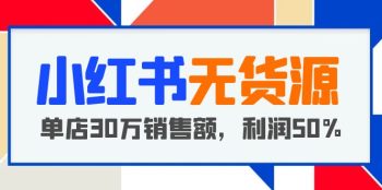 小红书无货源项目：从0-1从开店到爆单，单店30万销售额，利润50%，干货分享【更新】-腾翔云网创